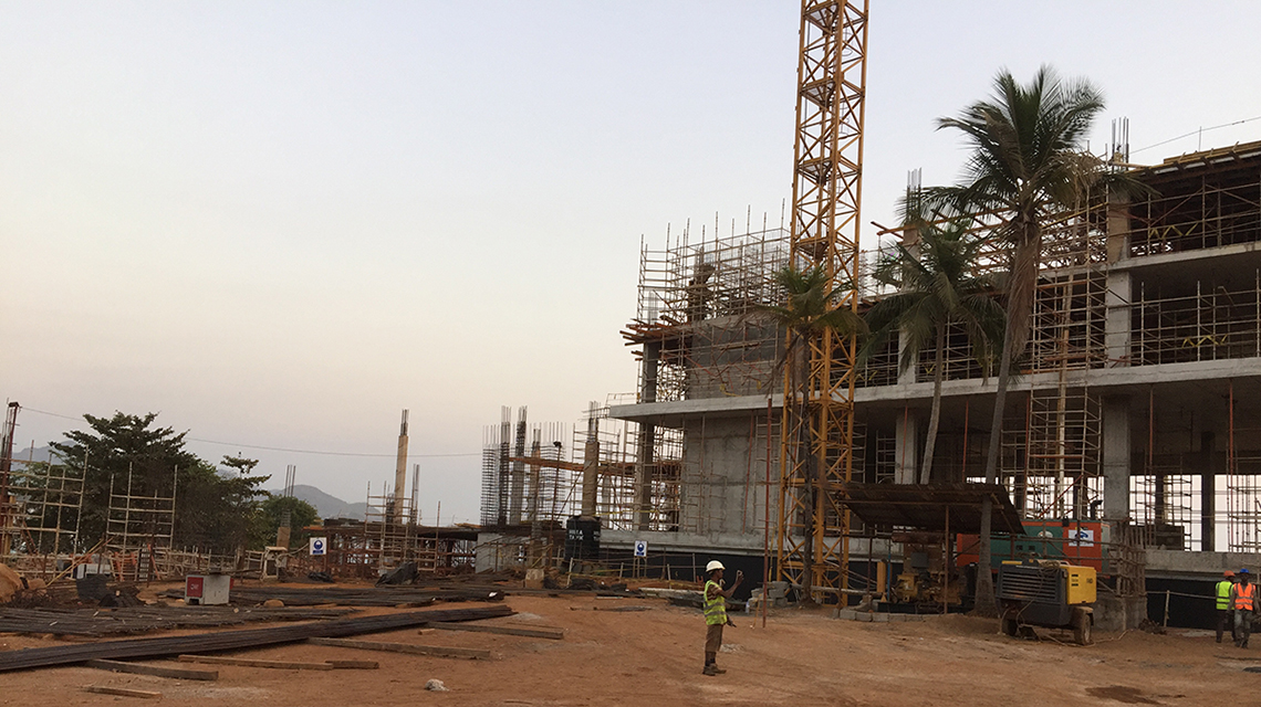 Cape Sierra Hilton Hotel under construction at Free Town, Sierra Leone